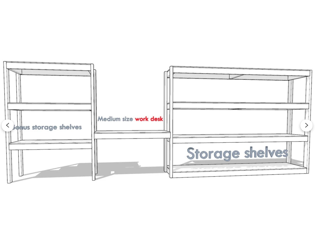 Garage Storage and Workbench Combo Shelf