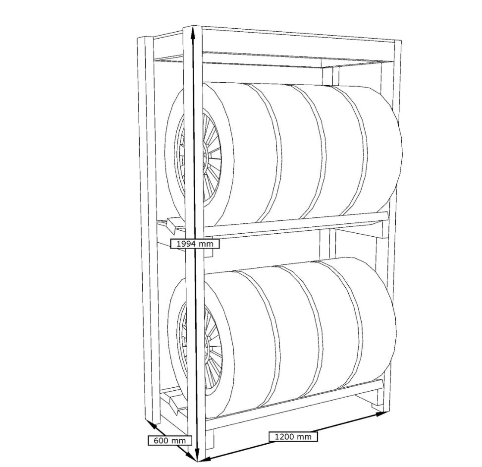 Tire Storage Rack - Custom DIY Shelving Kit